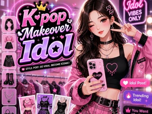 K pop Makeover Idol unblocked game thumbnail