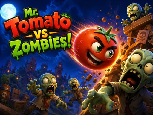 Mr Tomato VS Zombies unblocked game thumbnail