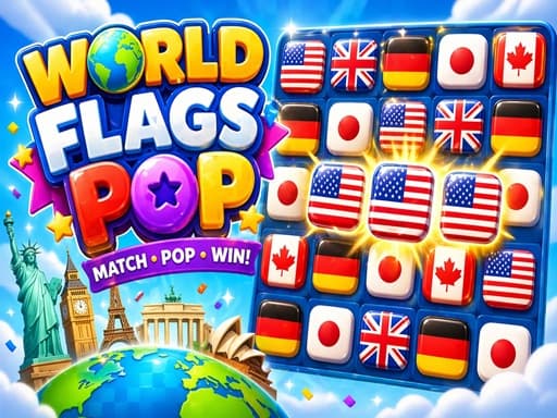 World Flags Pop unblocked game thumbnail