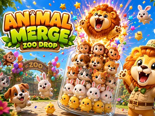 Animal Merge: Zoo Drop unblocked game thumbnail