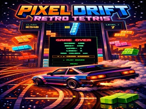 PIXEL DRIFT RETRO TETRIS unblocked game thumbnail